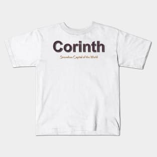 Corinth Grunge Text Kids T-Shirt